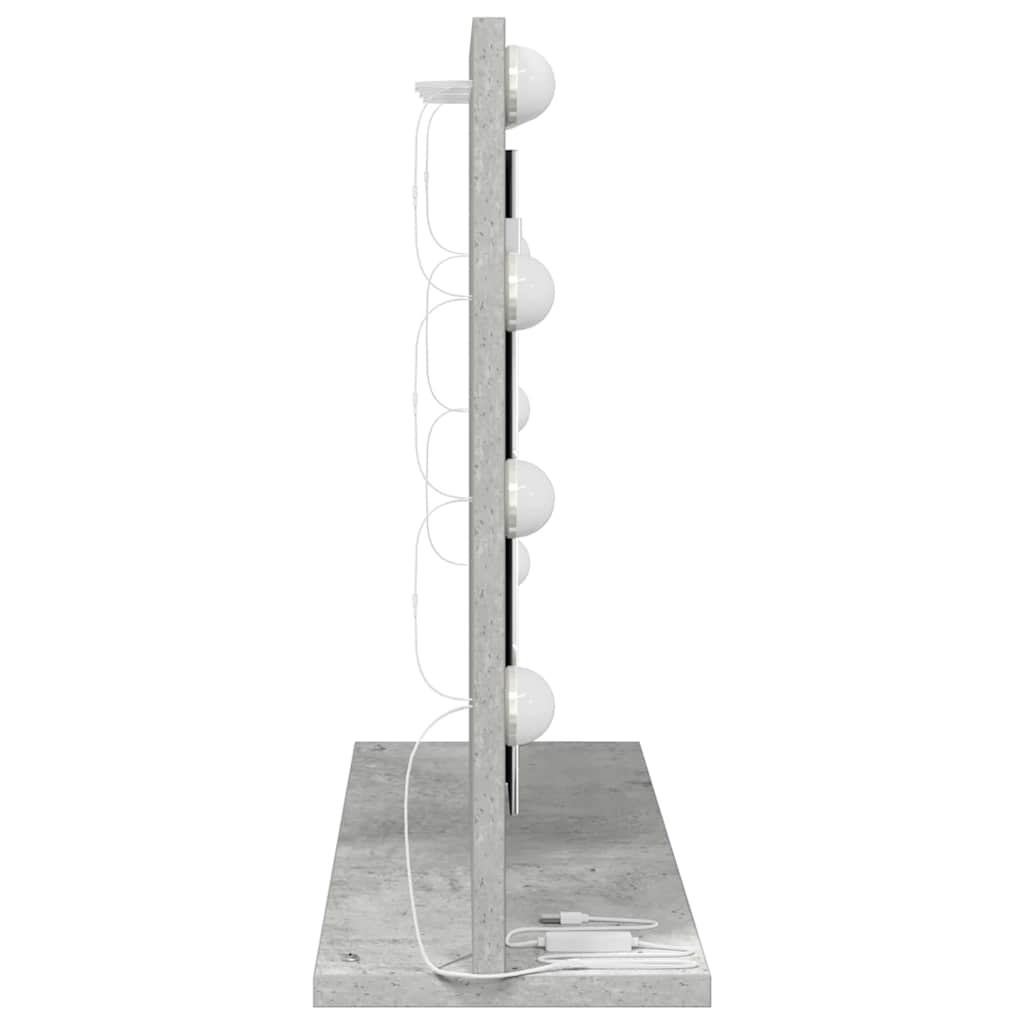 vidaXL Vanity Mirror Rectangular Concrete Grey 60 x 45 x 18 cm