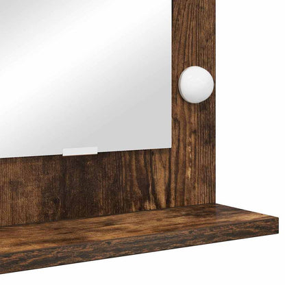 vidaXL Vanity Mirror Rectangular Smoked Oak 60 x 45 x 18 cm