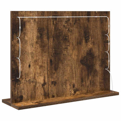 vidaXL Vanity Mirror Rectangular Smoked Oak 60 x 45 x 18 cm