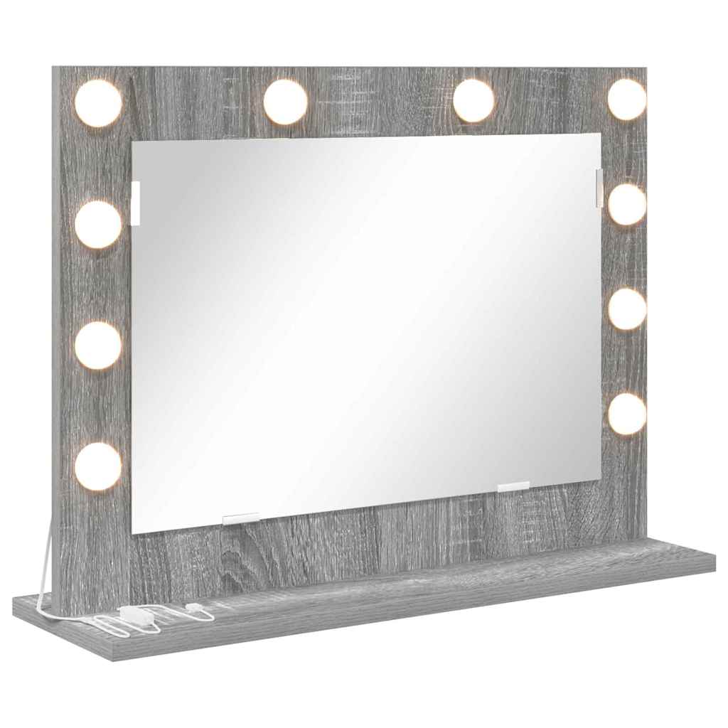vidaXL Vanity Mirror Rectangular Grey Sonoma 60 x 45 x 18 cm