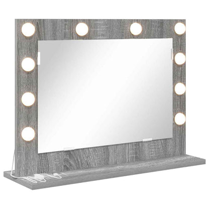 vidaXL Vanity Mirror Rectangular Grey Sonoma 60 x 45 x 18 cm
