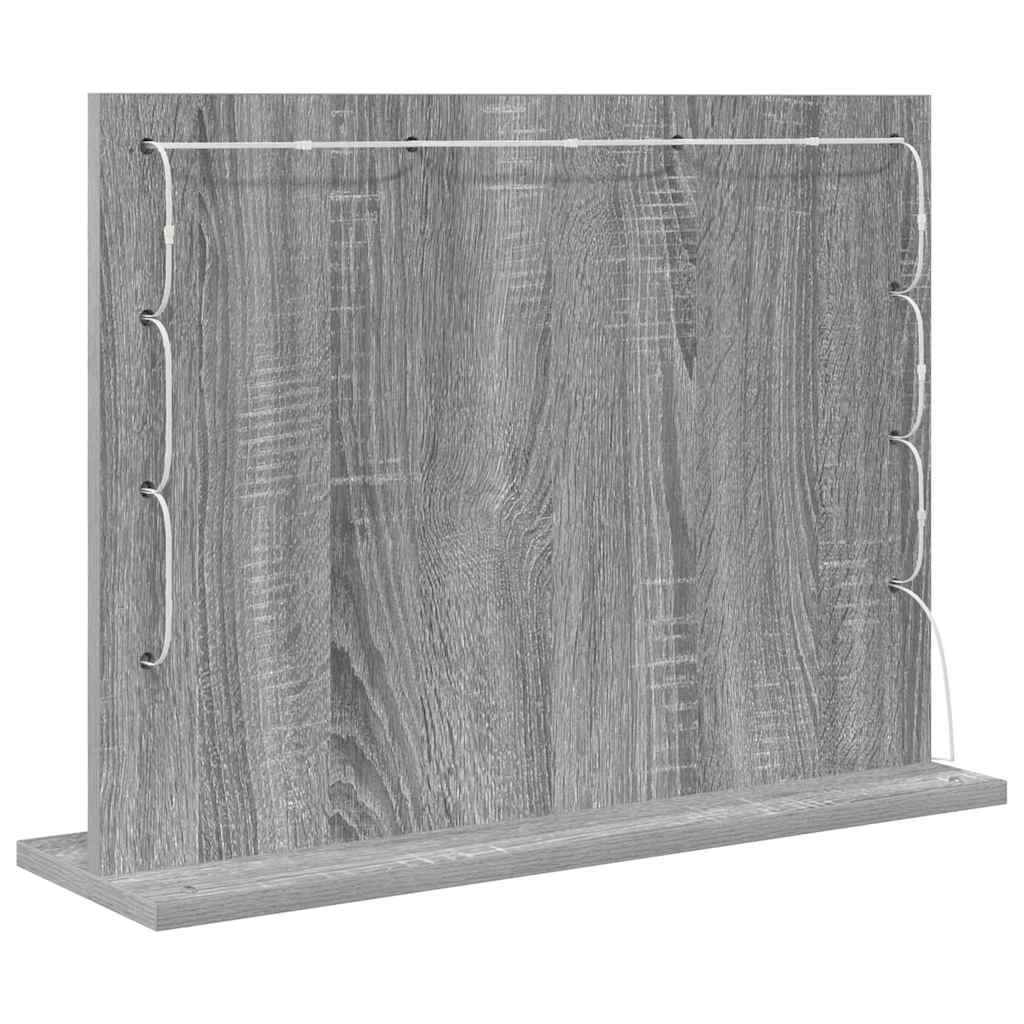 vidaXL Vanity Mirror Rectangular Grey Sonoma 60 x 45 x 18 cm