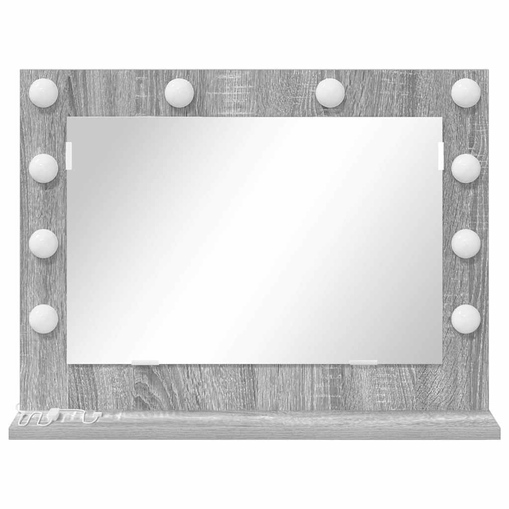 vidaXL Vanity Mirror Grey Sonoma 60 x 45 x 18 cm Rectangular