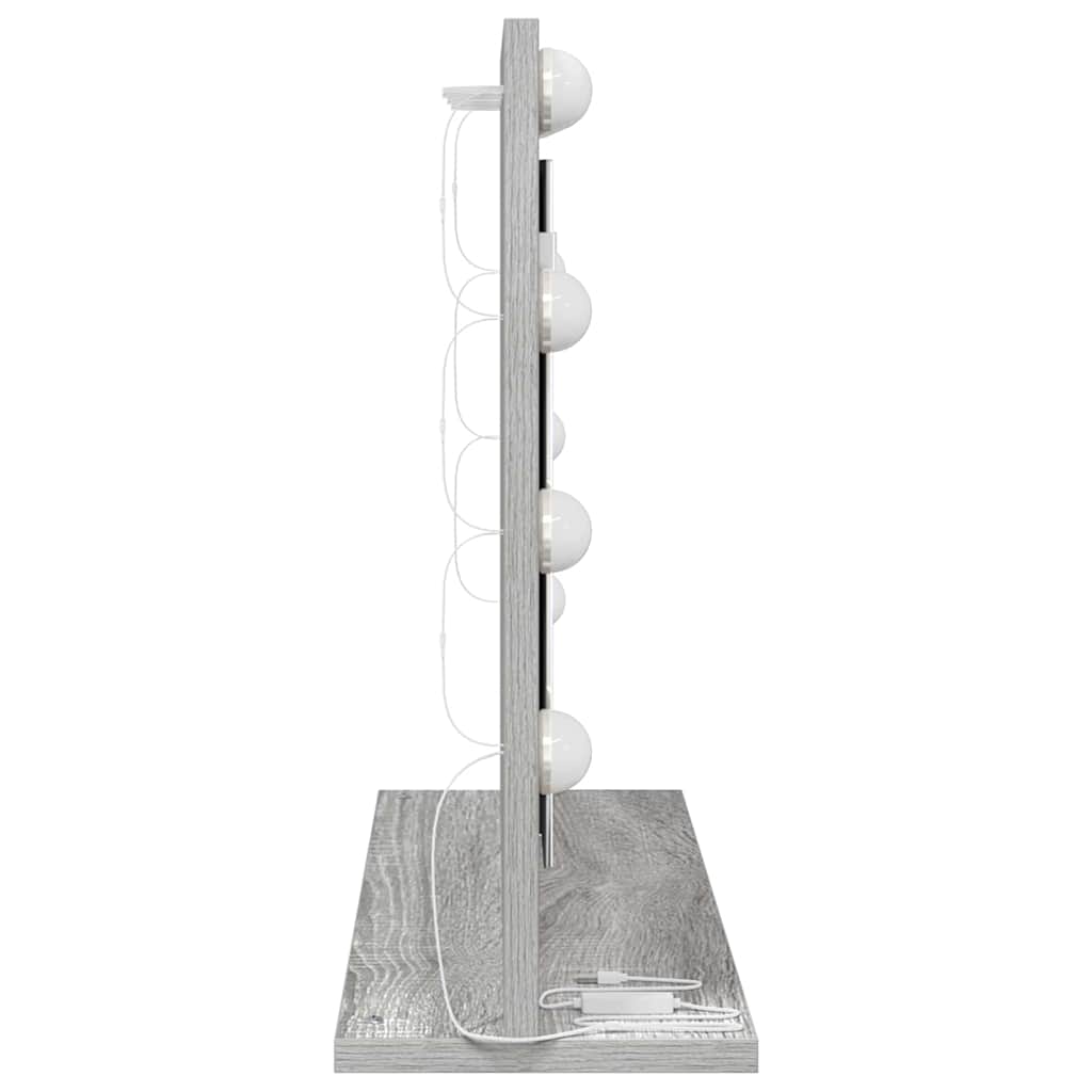 vidaXL Vanity Mirror Rectangular Grey Sonoma 60 x 45 x 18 cm