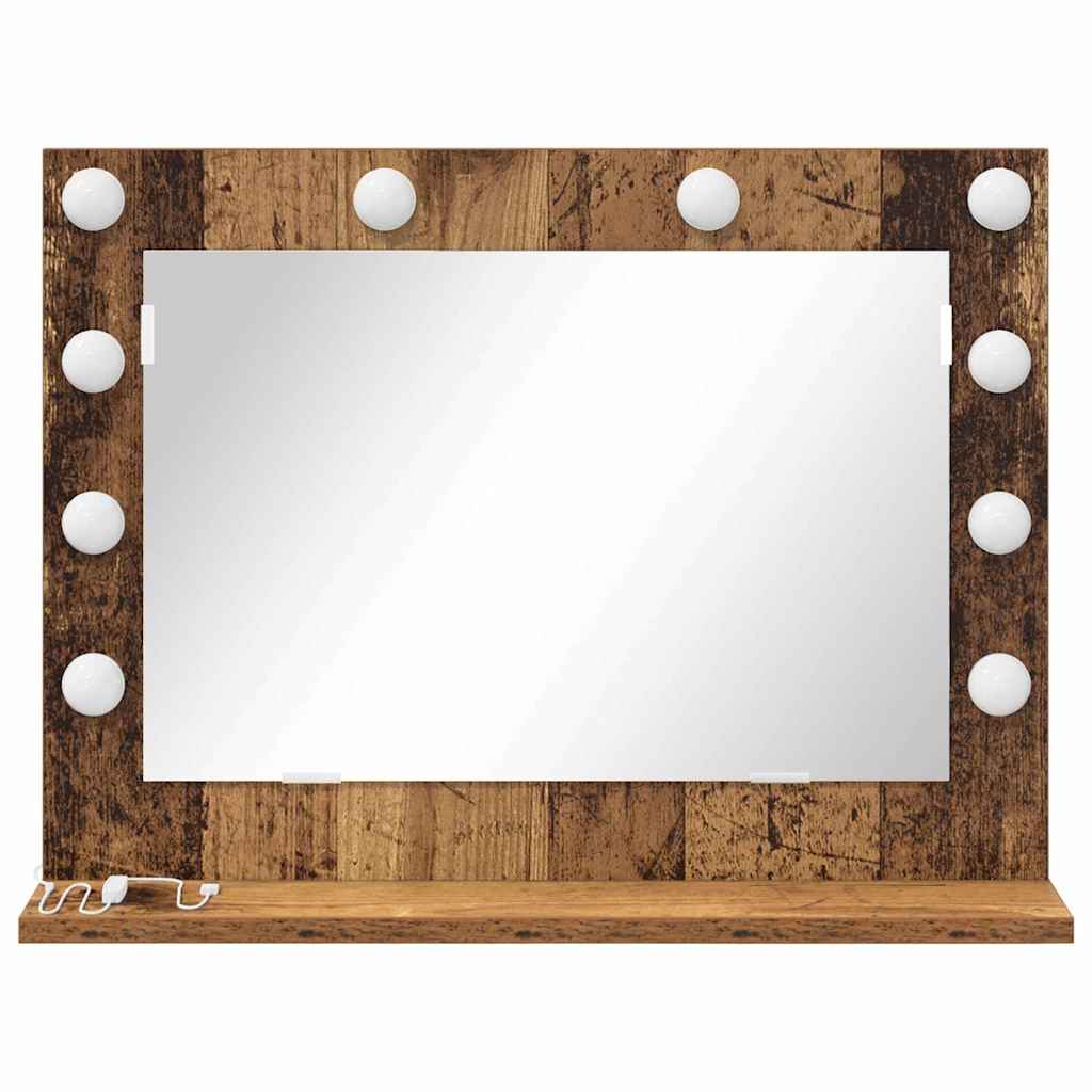 vidaXL Vanity Mirror Rectangular with Mirror Old Wood 60 x 45 x 18 cm