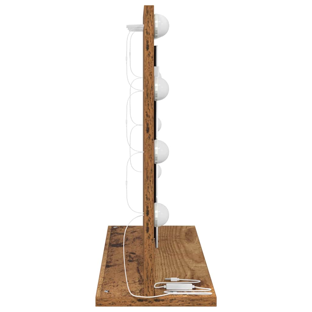vidaXL Vanity Mirror Rectangular with Mirror Old Wood 60 x 45 x 18 cm