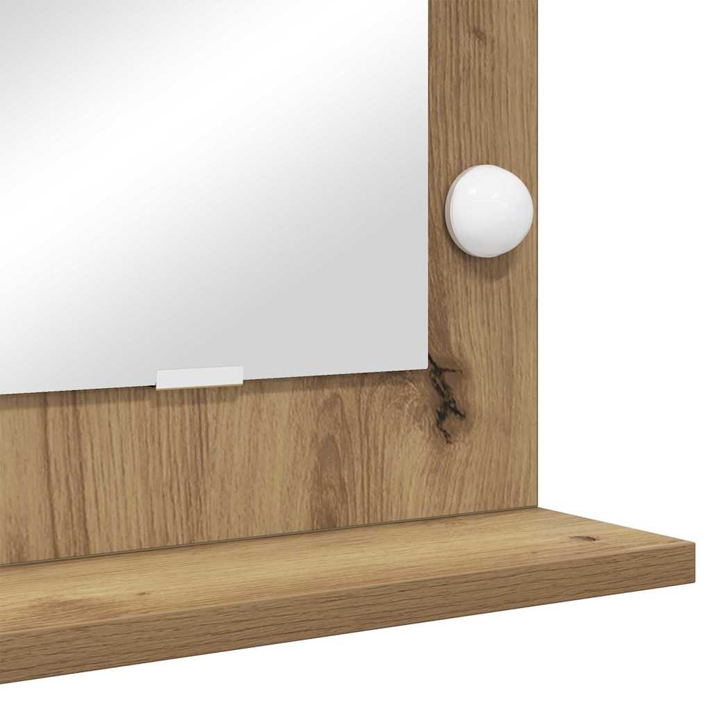 vidaXL Vanity Mirror Artisan Oak 60 x 45 x 18 cm Rectangular