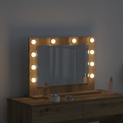 vidaXL Vanity Mirror Artisan Oak 60 x 45 x 18 cm Rectangular