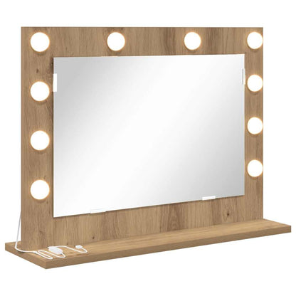 vidaXL Vanity Mirror Artisan Oak 60 x 45 x 18 cm Rectangular