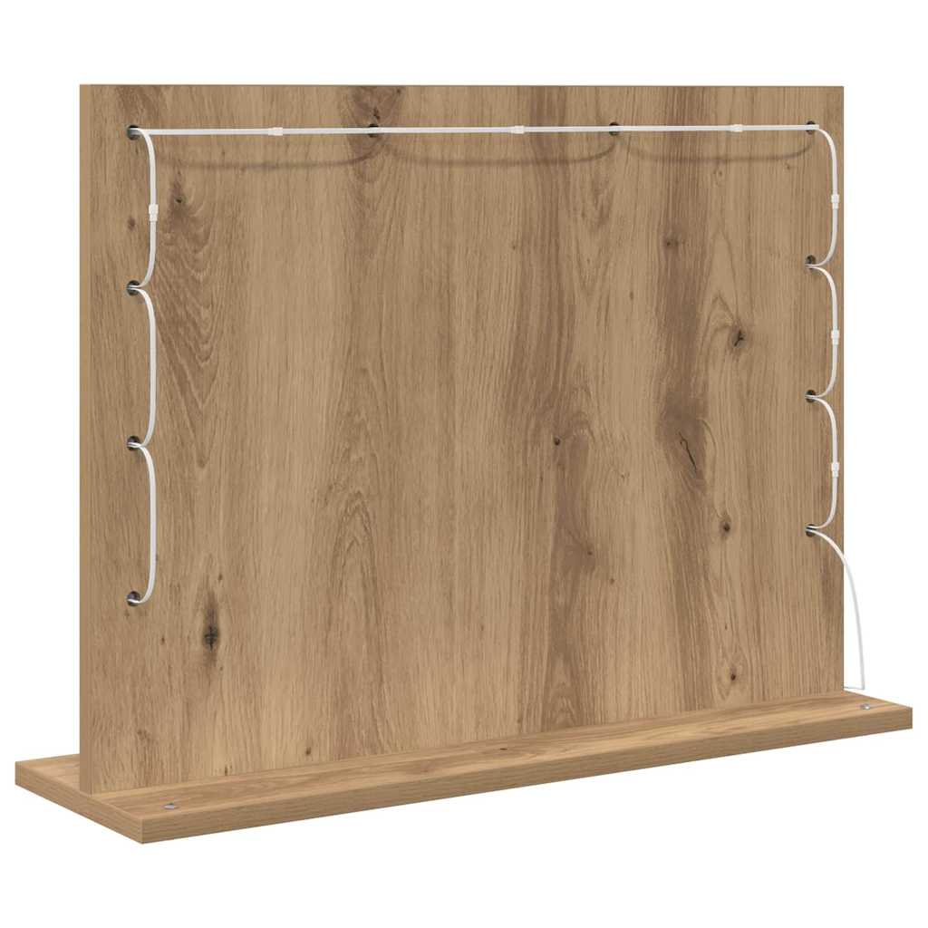 vidaXL Vanity Mirror Artisan Oak 60 x 45 x 18 cm Rectangular
