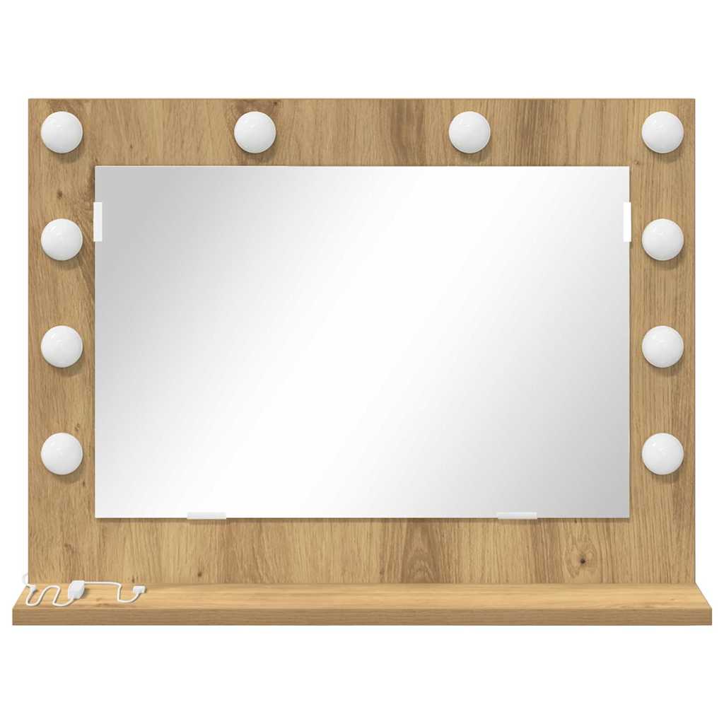 vidaXL Vanity Mirror Artisan Oak 60 x 45 x 18 cm Rectangular