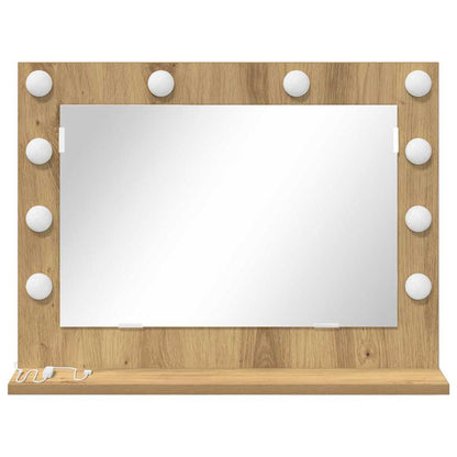 vidaXL Vanity Mirror Artisan Oak 60 x 45 x 18 cm Rectangular