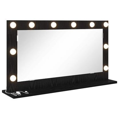 vidaXL Vanity Mirror Rectangular with Mirror Black Oak 80 x 45 x 18 cm