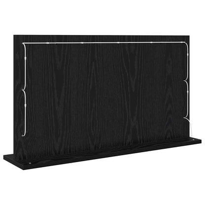 vidaXL Vanity Mirror Rectangular with Mirror Black Oak 80 x 45 x 18 cm