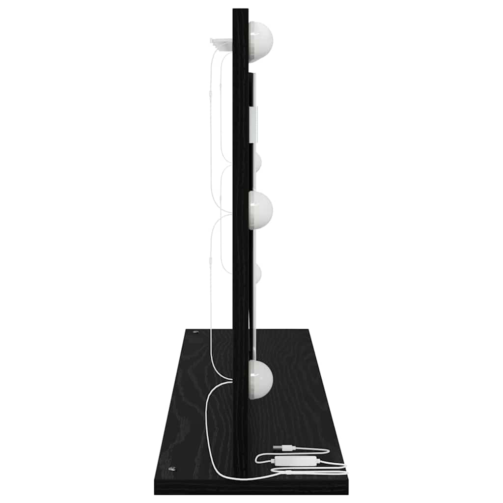vidaXL Vanity Mirror Rectangular with Mirror Black Oak 80 x 45 x 18 cm