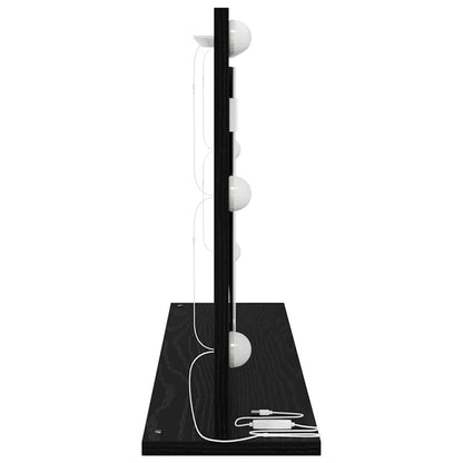 vidaXL Vanity Mirror Rectangular with Mirror Black Oak 80 x 45 x 18 cm