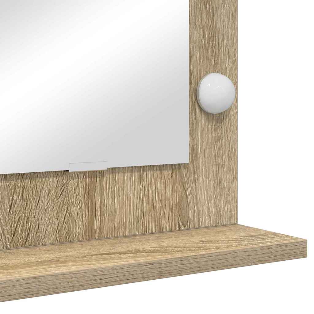 vidaXL Vanity Mirror Rectangular Sonoma Oak 80 x 45 x 18 cm
