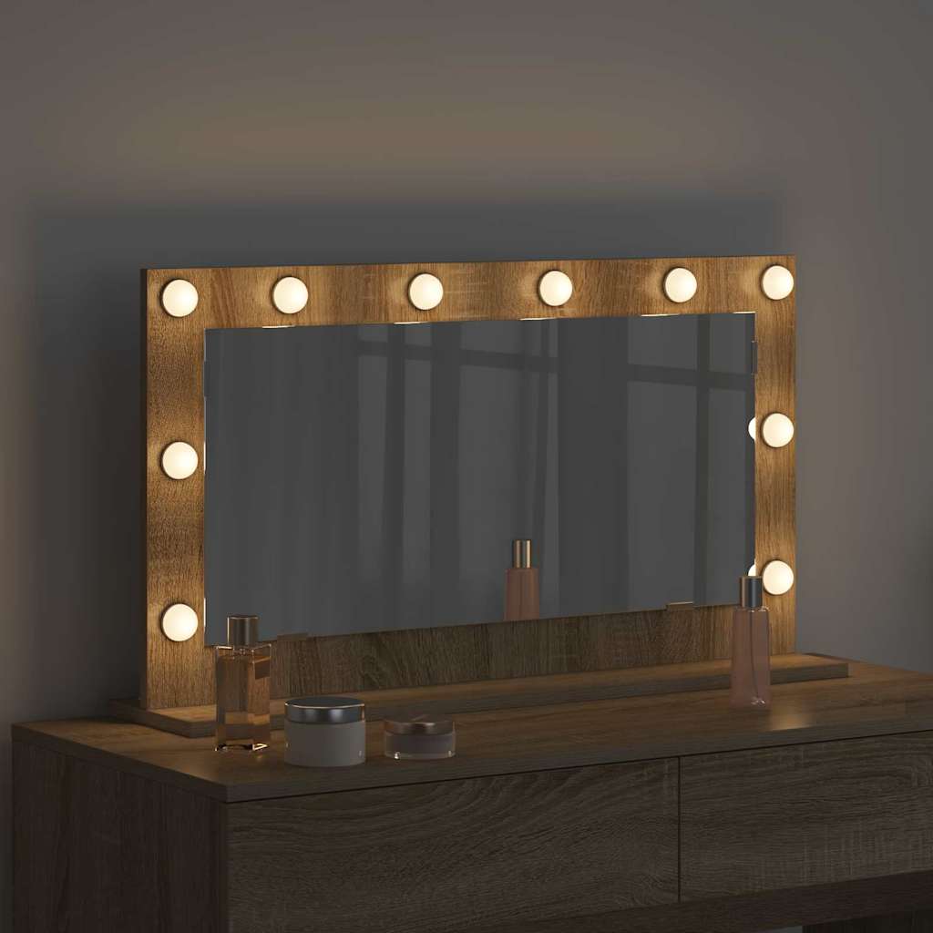 vidaXL Vanity Mirror Rectangular Sonoma Oak 80 x 45 x 18 cm