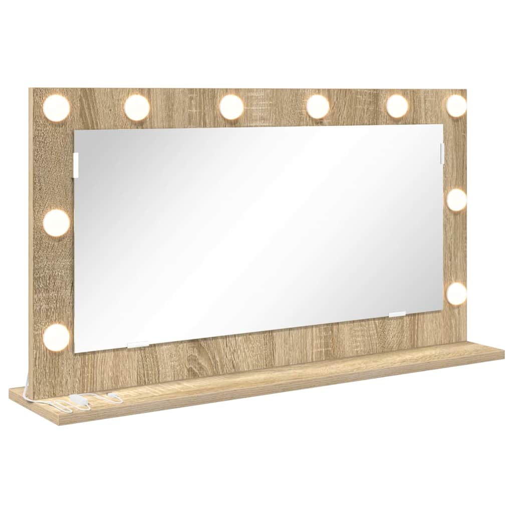 vidaXL Vanity Mirror Rectangular Sonoma Oak 80 x 45 x 18 cm