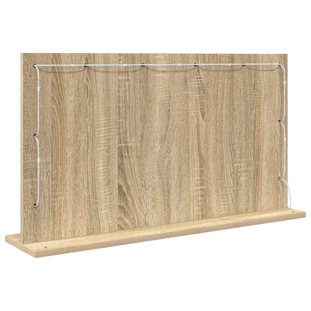 vidaXL Vanity Mirror Rectangular Sonoma Oak 80 x 45 x 18 cm