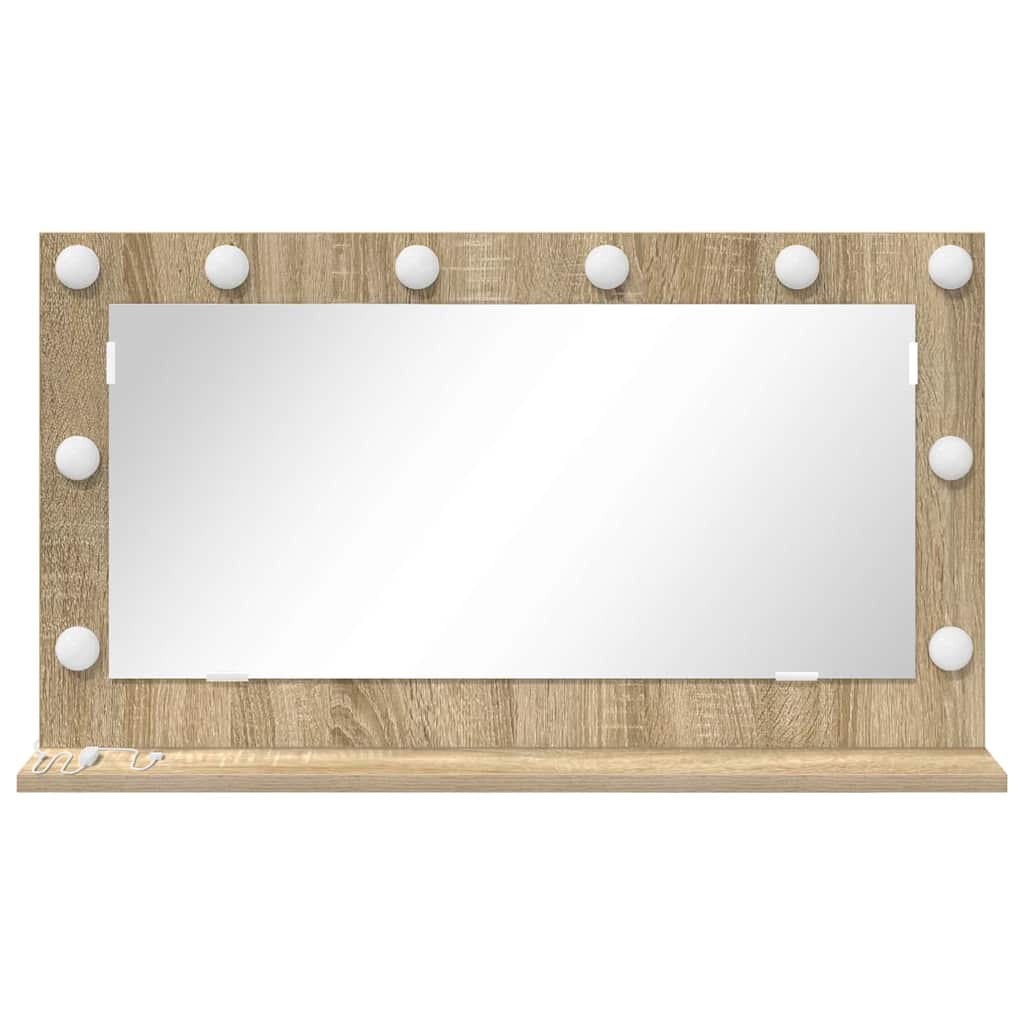 vidaXL Vanity Mirror Rectangular Sonoma Oak 80 x 45 x 18 cm