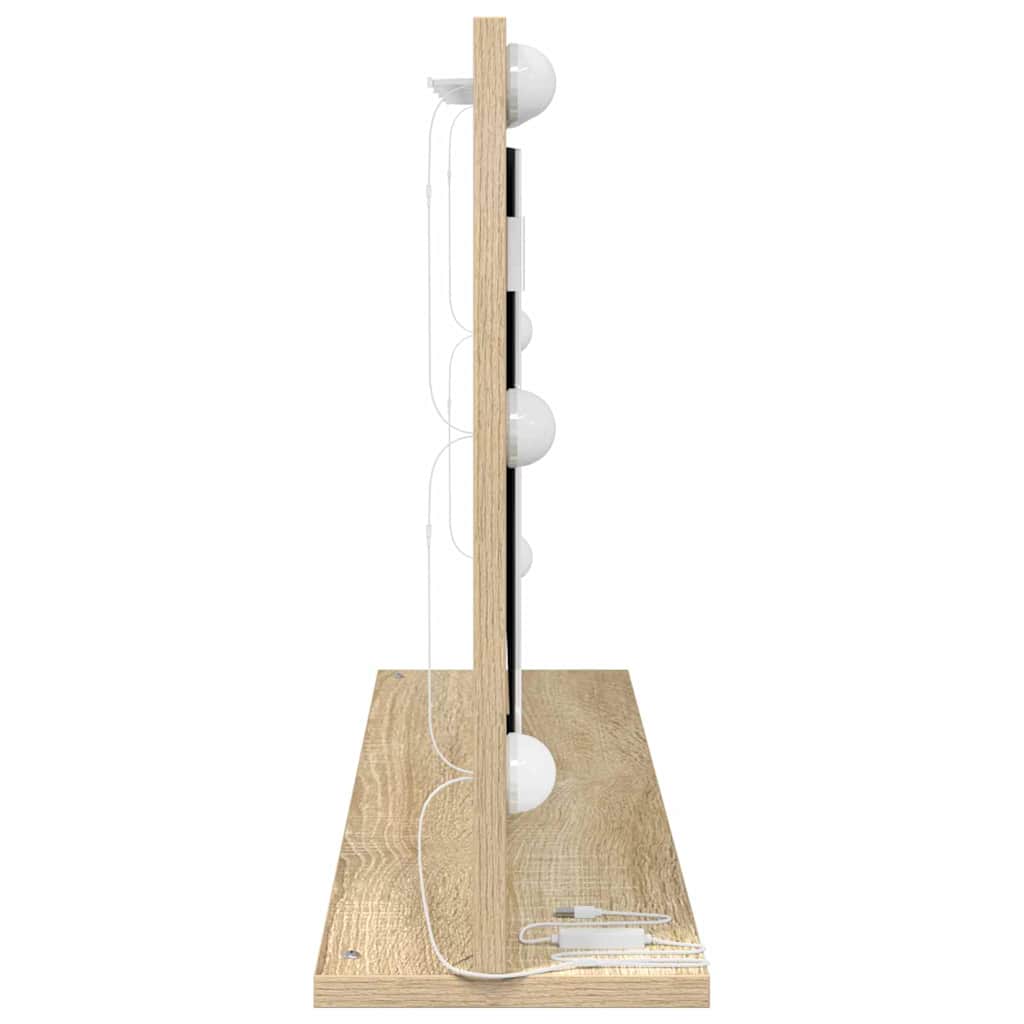 vidaXL Vanity Mirror Rectangular Sonoma Oak 80 x 45 x 18 cm
