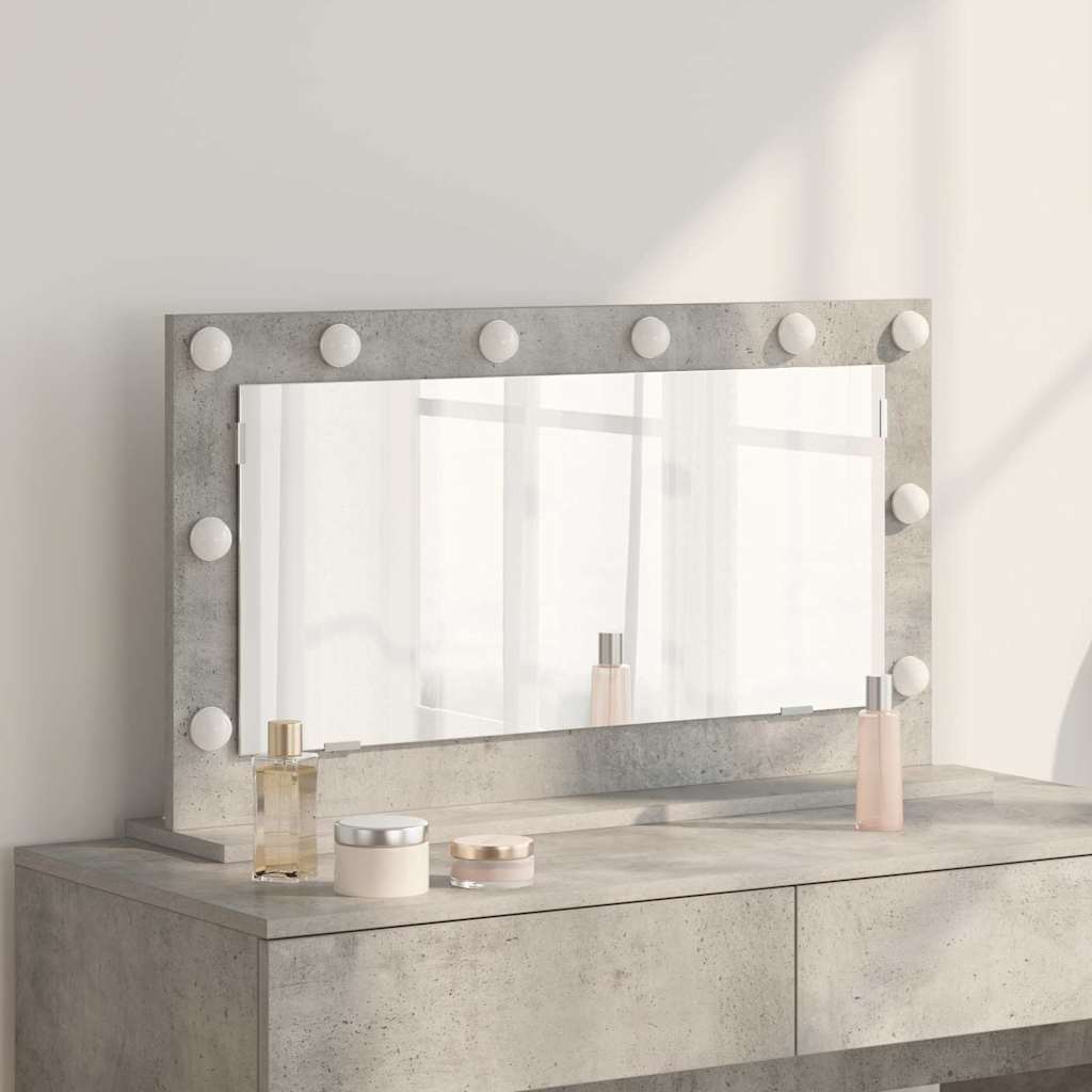 vidaXL Vanity Mirror Rectangular Concrete Grey 80 x 45 x 18 cm