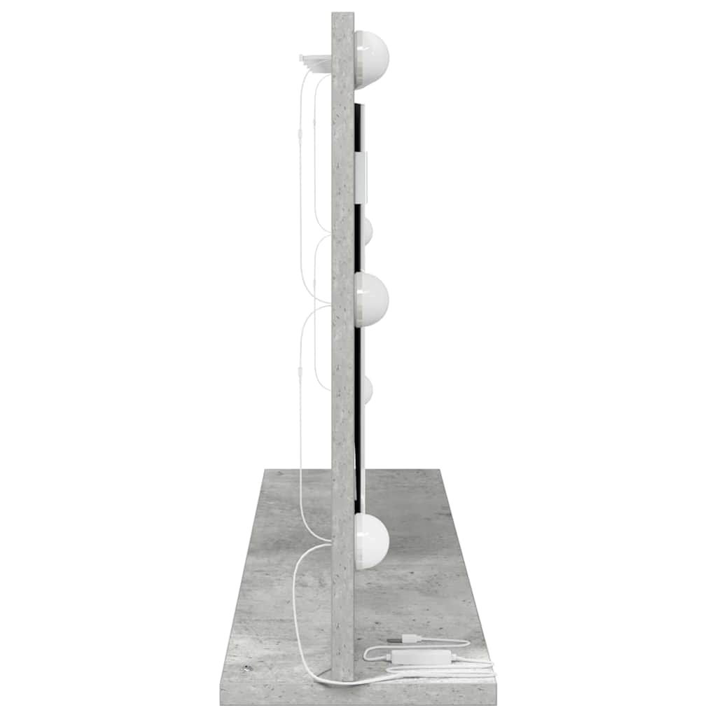 vidaXL Vanity Mirror Rectangular Concrete Grey 80 x 45 x 18 cm