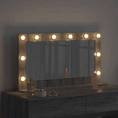 vidaXL Vanity Mirror Rectangular Grey Sonoma 80 x 45 x 18 cm