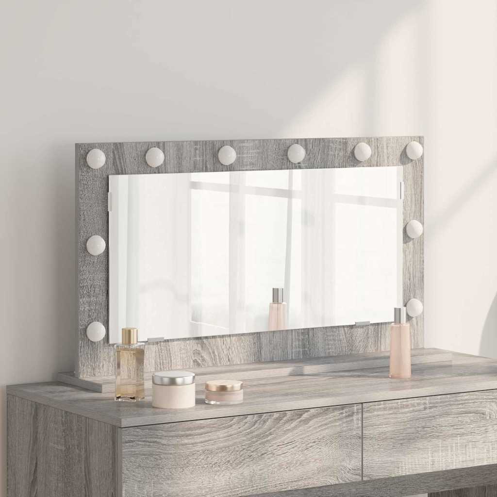 vidaXL Vanity Mirror Rectangular Grey Sonoma 80 x 45 x 18 cm