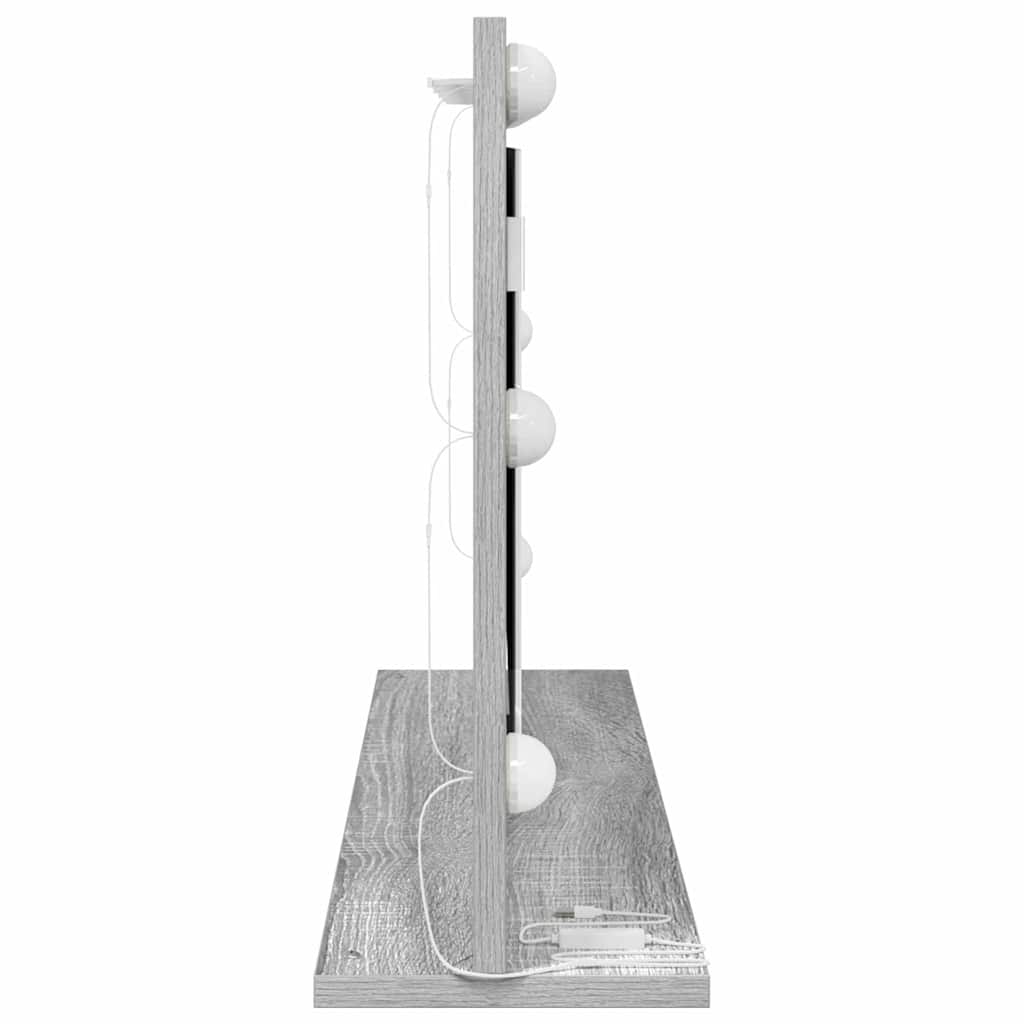 vidaXL Vanity Mirror Rectangular Grey Sonoma 80 x 45 x 18 cm