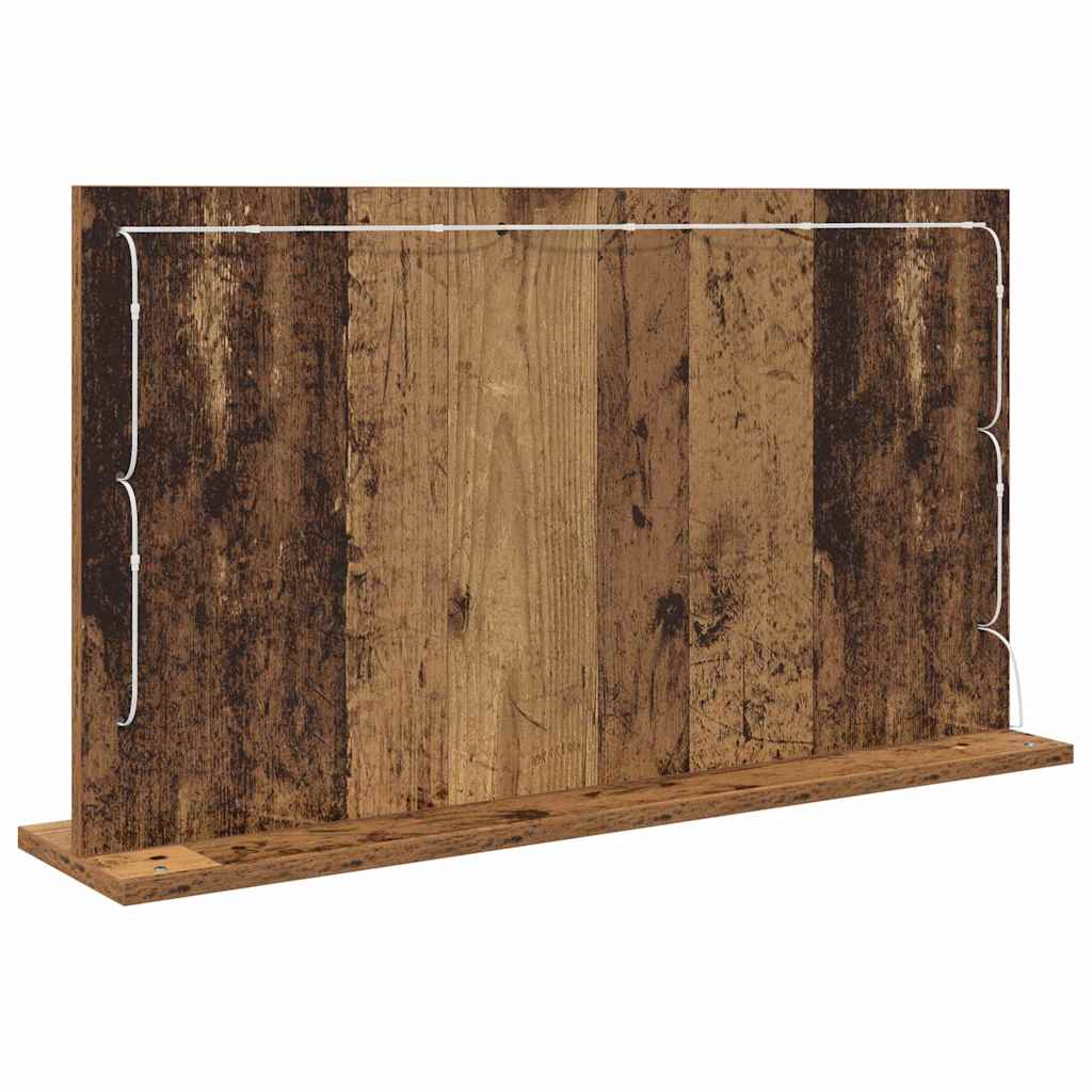 vidaXL Vanity Mirror Rectangular with Mirror Old Wood 80 x 45 x 18 cm