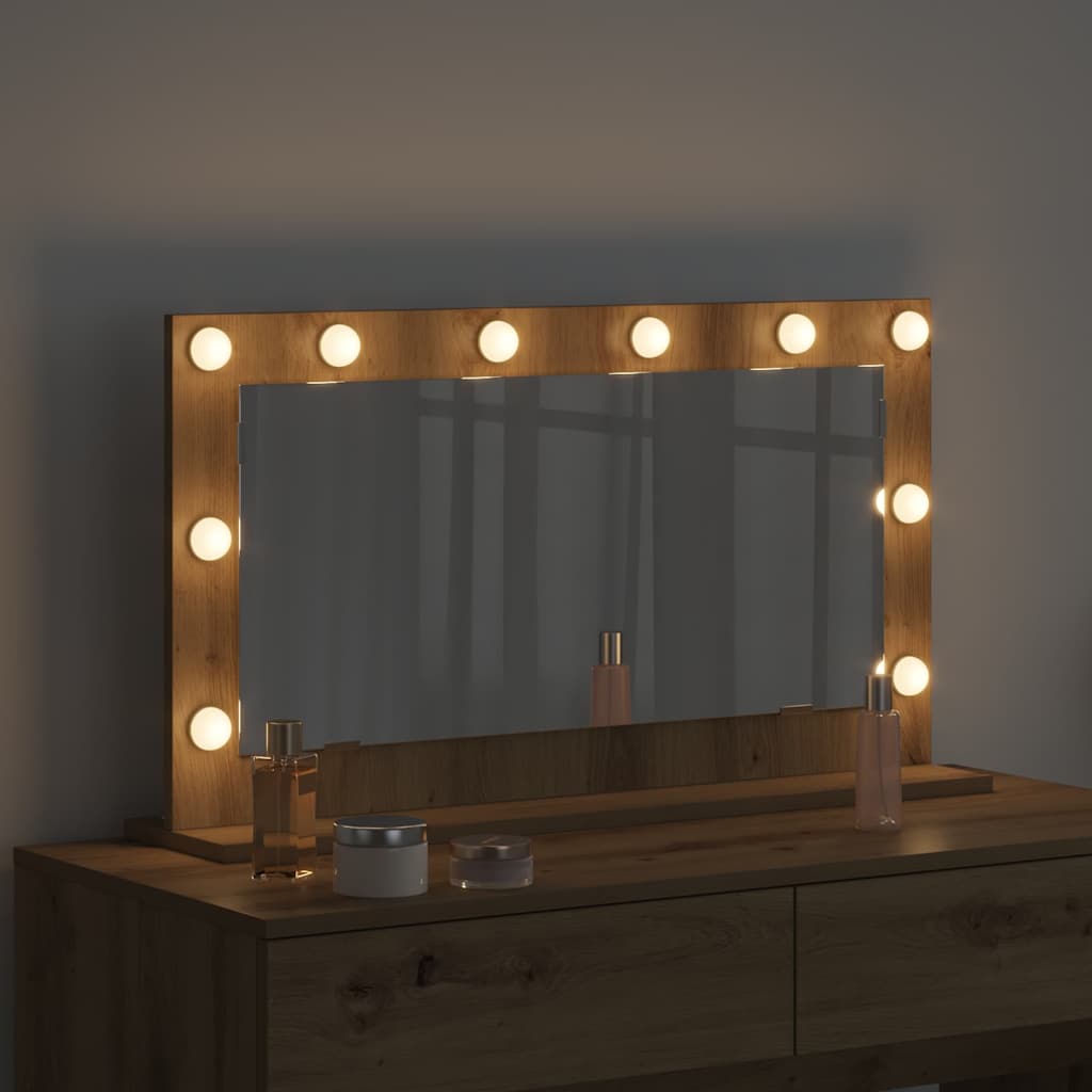 vidaXL Vanity Mirror Artisan Oak 80 x 45 x 18 cm Rectangular