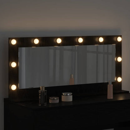 vidaXL Vanity Mirror Rectangular Black Oak 100 x 45 x 18 cm