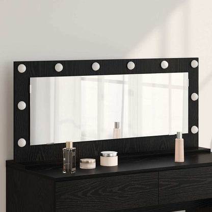 vidaXL Vanity Mirror Rectangular Black Oak 100 x 45 x 18 cm