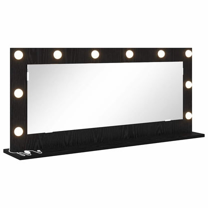 vidaXL Vanity Mirror Rectangular Black Oak 100 x 45 x 18 cm