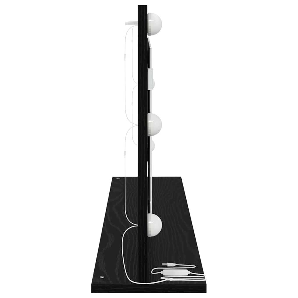 vidaXL Vanity Mirror Rectangular Black Oak 100 x 45 x 18 cm