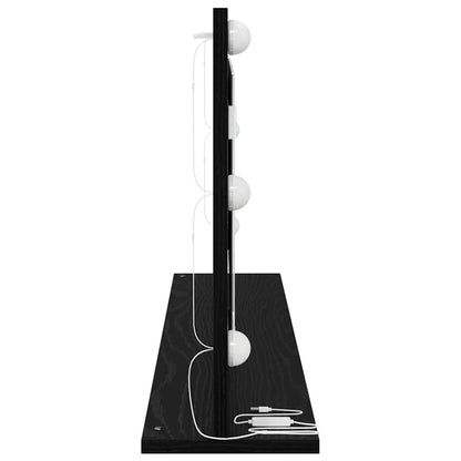 vidaXL Vanity Mirror Rectangular Black Oak 100 x 45 x 18 cm