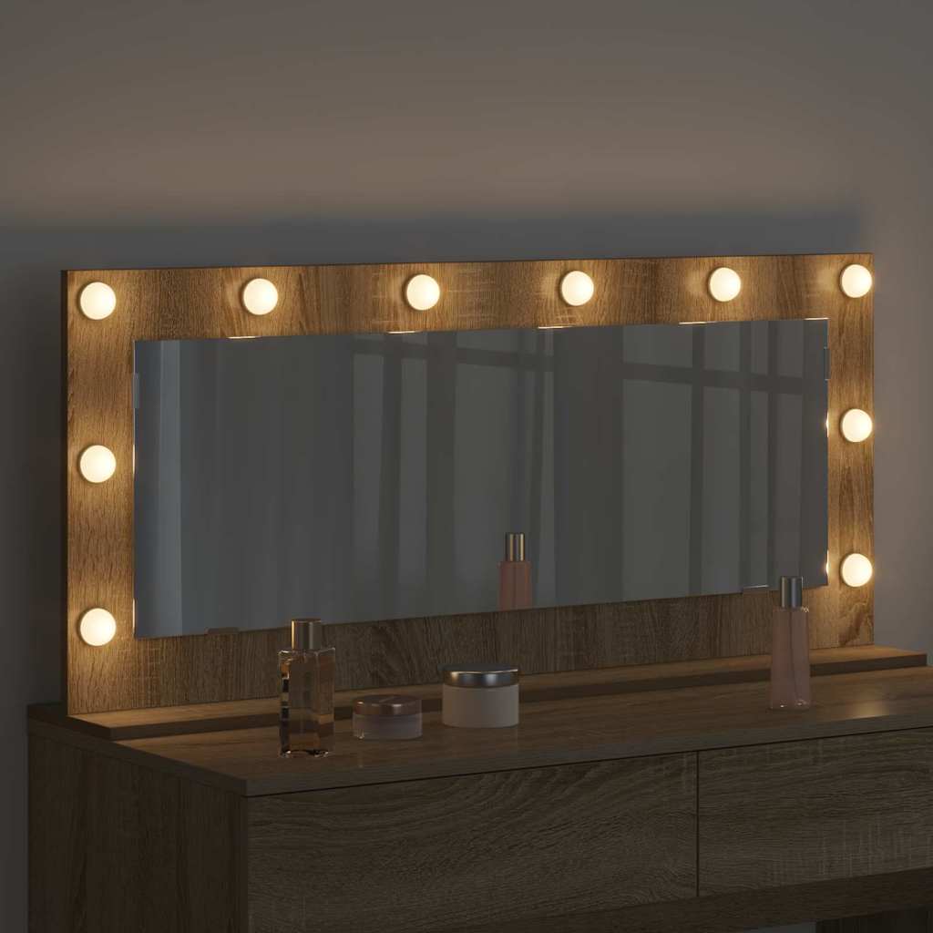 vidaXL Vanity Mirror Rectangular Sonoma Oak 100 x 45 x 18 cm