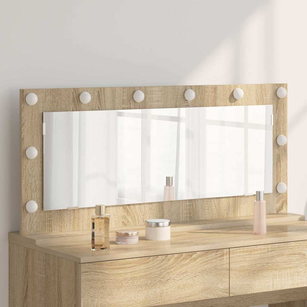 vidaXL Vanity Mirror Rectangular Sonoma Oak 100 x 45 x 18 cm