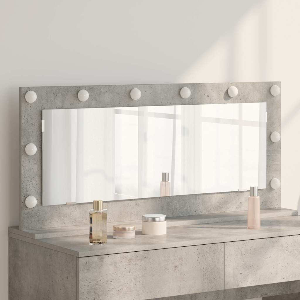 vidaXL Vanity Mirror Rectangular Concrete Grey 100 x 45 x 18 cm