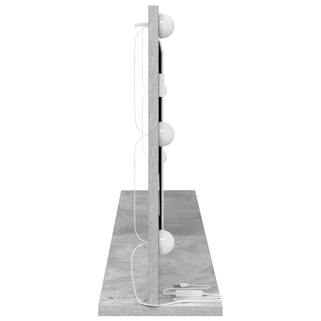 vidaXL Vanity Mirror Rectangular Concrete Grey 100 x 45 x 18 cm