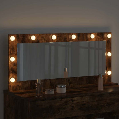 vidaXL Vanity Mirror Rectangular Smoked Oak 100 x 45 x 18 cm