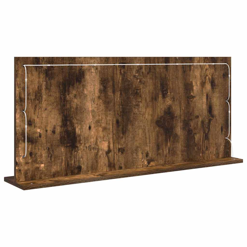 vidaXL Vanity Mirror Rectangular Smoked Oak 100 x 45 x 18 cm