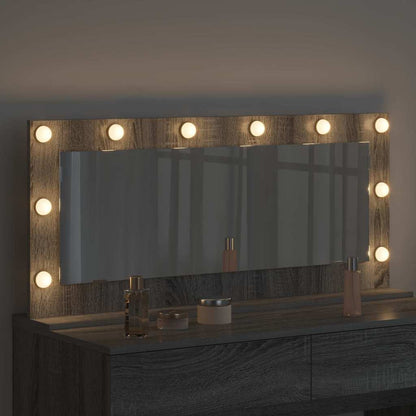 vidaXL Vanity Mirror Rectangular Grey Sonoma 100 x 45 x 18 cm
