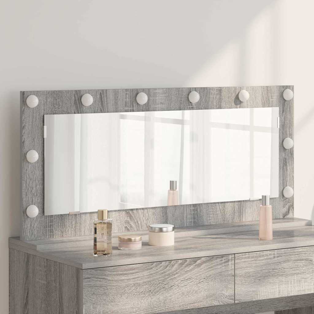 vidaXL Vanity Mirror Grey Sonoma 100 x 45 x 18 cm Rectangular