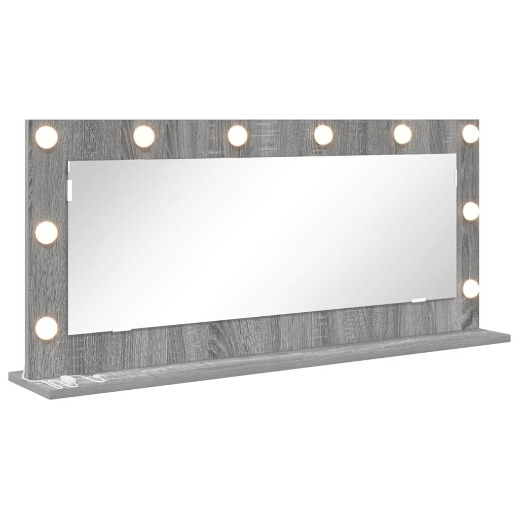 vidaXL Vanity Mirror Rectangular Grey Sonoma 100 x 45 x 18 cm