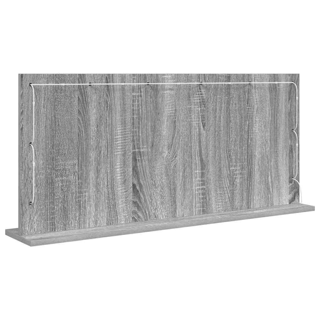 vidaXL Vanity Mirror Rectangular Grey Sonoma 100 x 45 x 18 cm