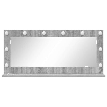 vidaXL Vanity Mirror Rectangular Grey Sonoma 100 x 45 x 18 cm