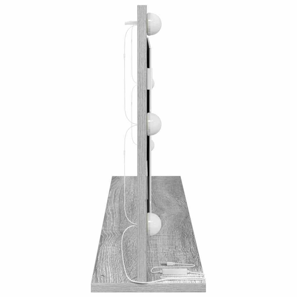 vidaXL Vanity Mirror Rectangular Grey Sonoma 100 x 45 x 18 cm